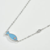 925 Silver Spring Fish Choker Necklace for Girls