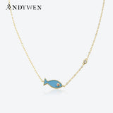 925 Silver Spring Fish Choker Necklace for Girls