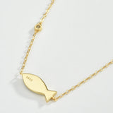 925 Silver Spring Fish Choker Necklace for Girls
