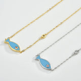 925 Silver Spring Fish Choker Necklace for Girls