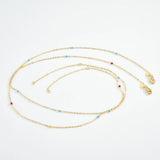925 Silver Rainbow Turquoise Enamel Choker Necklace