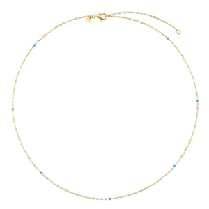 925 Silver Rainbow Turquoise Enamel Choker Necklace
