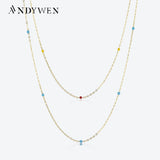 925 Silver Rainbow Turquoise Enamel Choker Necklace