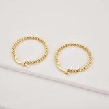925 Silver Beads Hoops Earrings Rock Punk Piercing Circle Fine Jewelry