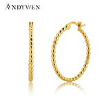 925 Silver Beads Hoops Earrings Rock Punk Piercing Circle Fine Jewelry