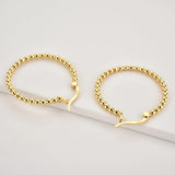 925 Silver Beads Hoops Earrings Rock Punk Piercing Circle Fine Jewelry