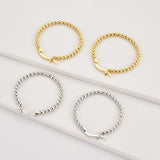 925 Silver Beads Hoops Earrings Rock Punk Piercing Circle Fine Jewelry