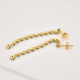 925 Silver 50mm Line Zircon Chain Drop Earring CZ Women Fine Jewelry Party