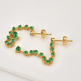 925 Silver 50mm Line Zircon Chain Drop Earring CZ Women Fine Jewelry Party