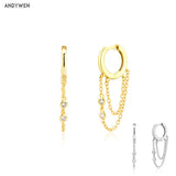 925 Sterling Silver Hoops Drop Earrings Rock Punk Piercing Jewelry