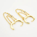 925 Sterling Silver Hoops Drop Earrings Rock Punk Piercing Jewelry