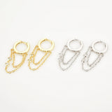 925 Sterling Silver Hoops Drop Earrings Rock Punk Piercing Jewelry