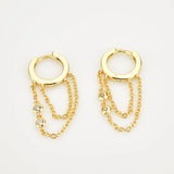 925 Sterling Silver Hoops Drop Earrings Rock Punk Piercing Jewelry