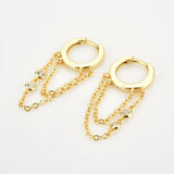 925 Sterling Silver Hoops Drop Earrings Rock Punk Piercing Jewelry