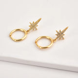 925 Silver Punk Lighting Drop Earrings