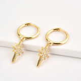 925 Silver Punk Lighting Drop Earrings