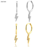 925 Silver Punk Lighting Drop Earrings