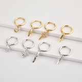 925 Silver Punk Lighting Drop Earrings