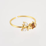 925 Silver Bees Adjustable Ring Women Slim Finger Jewelry