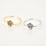 925 Silver Bees Adjustable Ring Women Slim Finger Jewelry