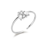 925 Silver Bees Adjustable Ring Women Slim Finger Jewelry
