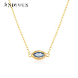 925 Silver Big Eye Charm Pendant Necklace Crystal Wedding Jewelry