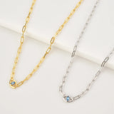 925 Silver Big Eye Charm Pendant Necklace Crystal Wedding Jewelry