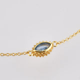 925 Silver Big Eye Charm Pendant Necklace Crystal Wedding Jewelry