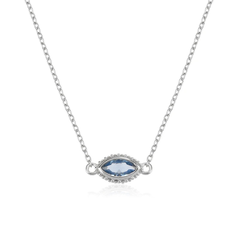 925 Silver Big Eye Charm Pendant Necklace Crystal Wedding Jewelry