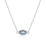 925 Silver Big Eye Charm Pendant Necklace Crystal Wedding Jewelry
