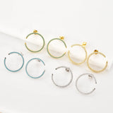 925 Silver Circle CZ Stud Earring for Women