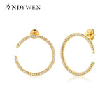 925 Silver Circle CZ Stud Earring for Women