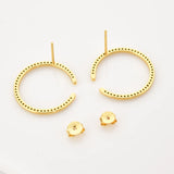 925 Silver Circle CZ Stud Earring for Women