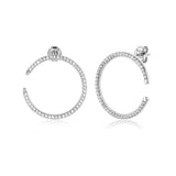 925 Silver Circle CZ Stud Earring for Women