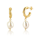 925 Silver Irregular Pearl Drop Earring Fine Jewelry