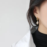 925 Silver Irregular Pearl Drop Earring Fine Jewelry
