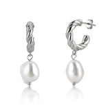 925 Silver Irregular Pearl Drop Earring Fine Jewelry