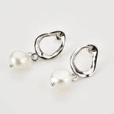 925 Silver Pearl Drop Earring Women Fine Jewelry Classic Irregular Jewels Clip