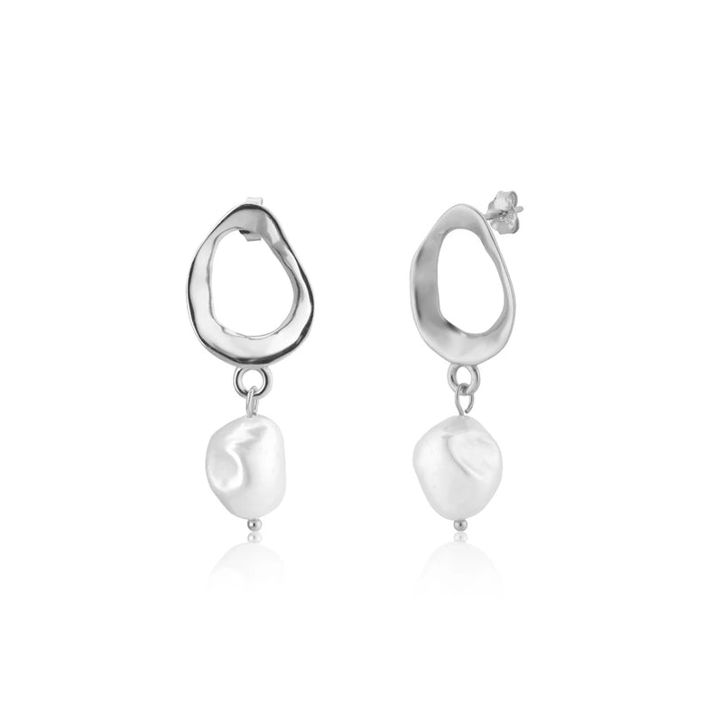 925 Silver Pearl Drop Earring Women Fine Jewelry Classic Irregular Jewels Clip
