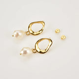 925 Silver Pearl Drop Earring Women Fine Jewelry Classic Irregular Jewels Clip