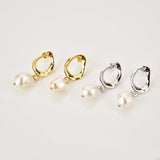 925 Silver Pearl Drop Earring Women Fine Jewelry Classic Irregular Jewels Clip