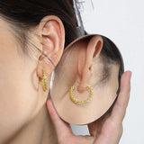 925 Sterling Silver Big Piercing 20mm Clips Women Pendientes Jewelry