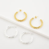 925 Sterling Silver Big Piercing 20mm Clips Women Pendientes Jewelry