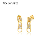 925 Silver Buttons Drop Earring Crystal Jewelry For Women