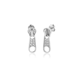 925 Silver Buttons Drop Earring Crystal Jewelry For Women