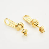 925 Silver Buttons Drop Earring Crystal Jewelry For Women