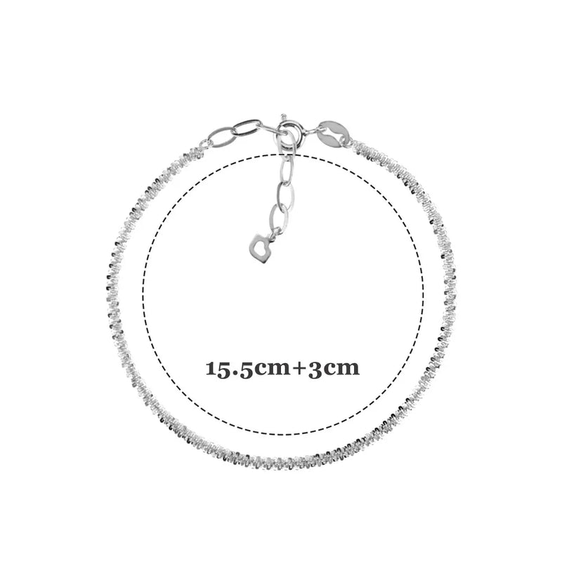 925 Silver Chain Bracelet Locker Women Rock Punk Party Bracelet