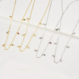 925 Silver Zircon Charm Choker Necklace Women Wedding Jewelry