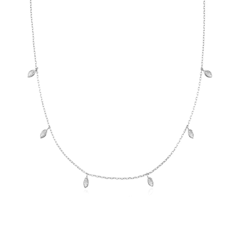 925 Silver Zircon Charm Choker Necklace Women Wedding Jewelry