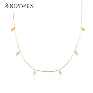 925 Silver Zircon Charm Choker Necklace Women Wedding Jewelry